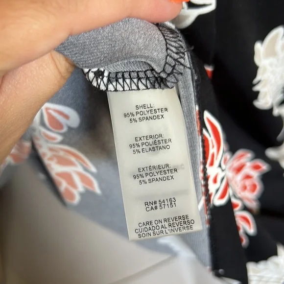 Calvin Klein floral black tank top sleeveless blouse, size XL womens - Picture 8 of 8